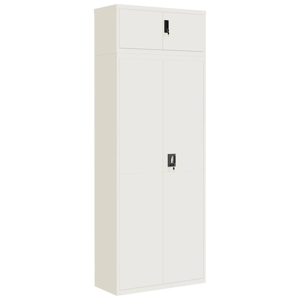 File Cabinet White 90x40x240 cm Steel